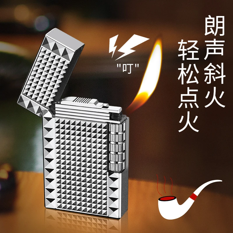 高颜值经典朗声砂轮充气打火机高档2024金属质感耐用送朋友礼物