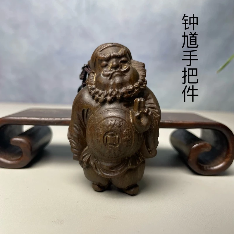 【钟馗手把件】创意吊坠木雕手把件把玩件香木111