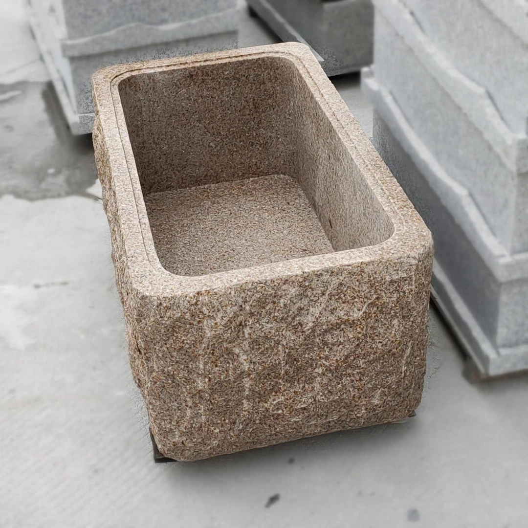 户外养鱼大石槽造景摆件鱼池石头水槽天然石水池庭院石材大缸