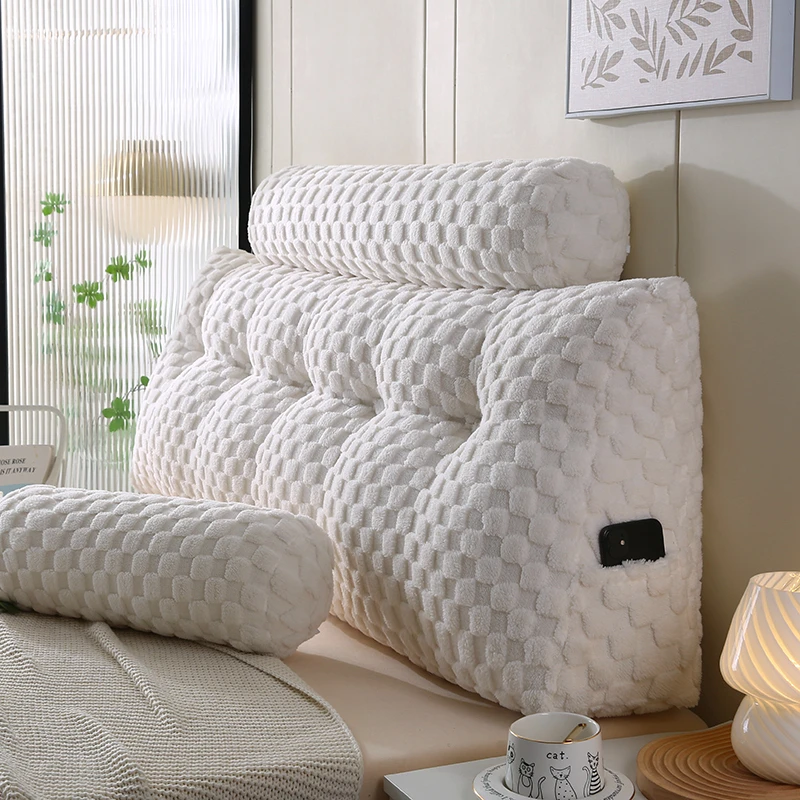 床头靠垫榻榻米靠背床头板软包靠背垫三角护腰靠枕金龟绒床上抱枕