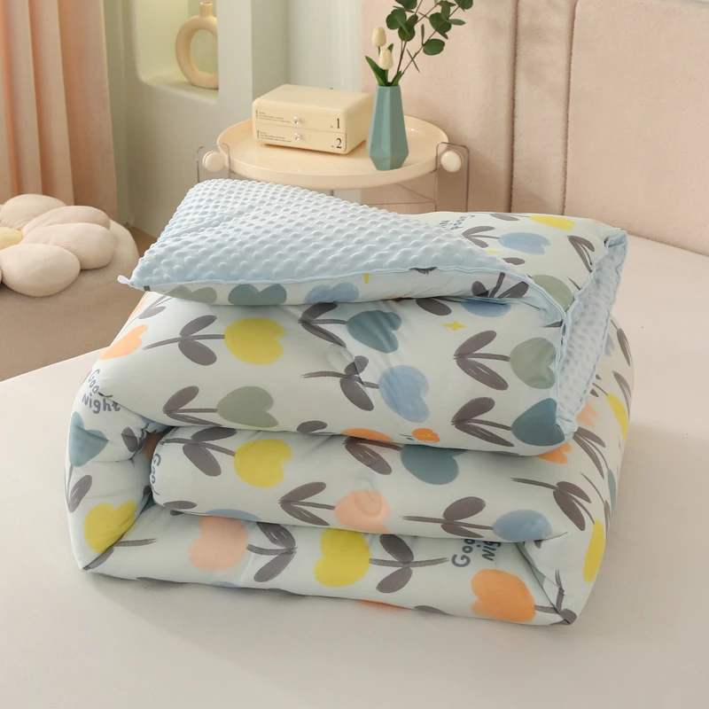 2023新款可机洗安抚豆豆被成人春秋大豆被冬季儿童被加厚保暖冬被