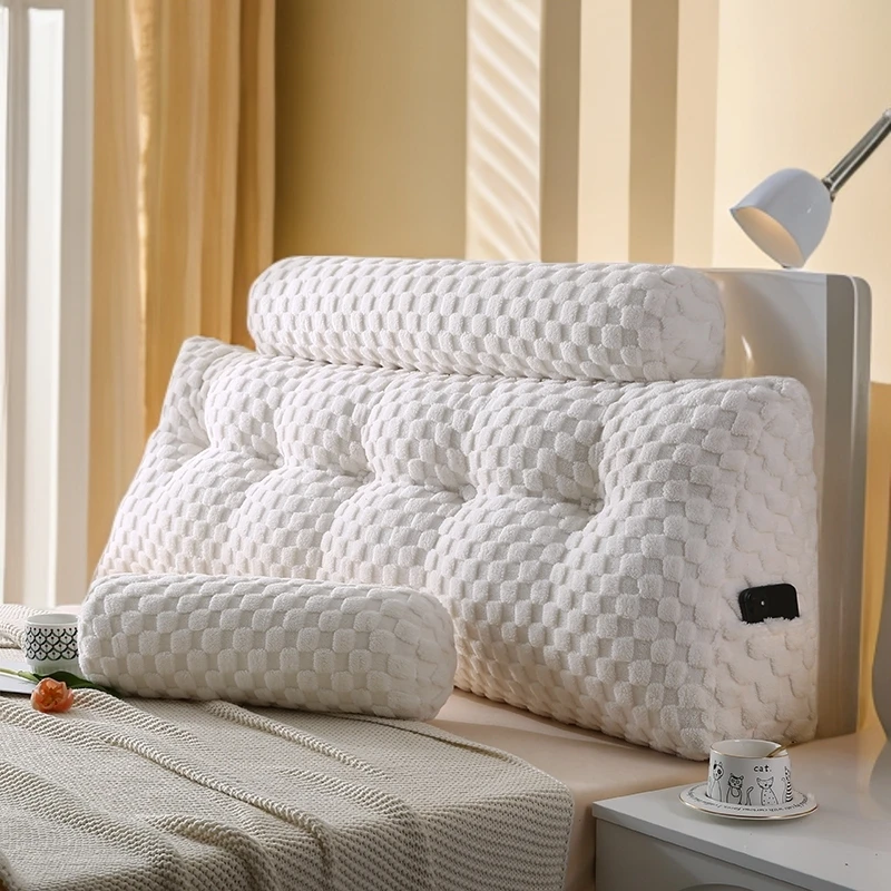 金龟绒床上软包靠垫加绒加厚卧室床头靠垫长靠枕简约宿舍靠背床头