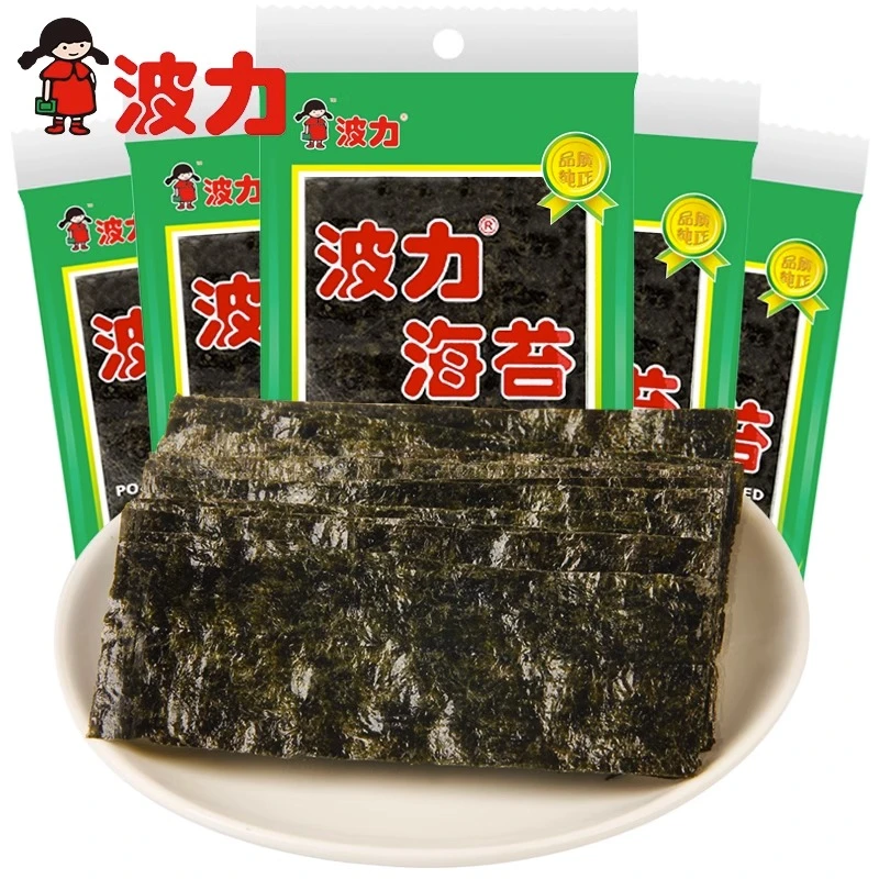 波力海苔原味儿童即食海苔大片装零食小吃寿司紫菜食用口味味道