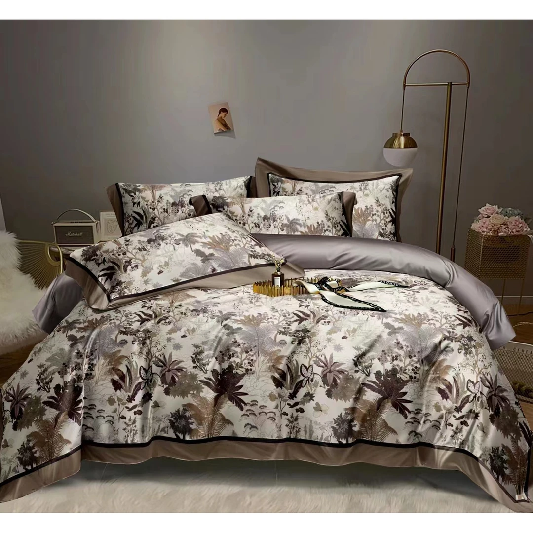 高端树屿牧歌-香槟色全棉四件套