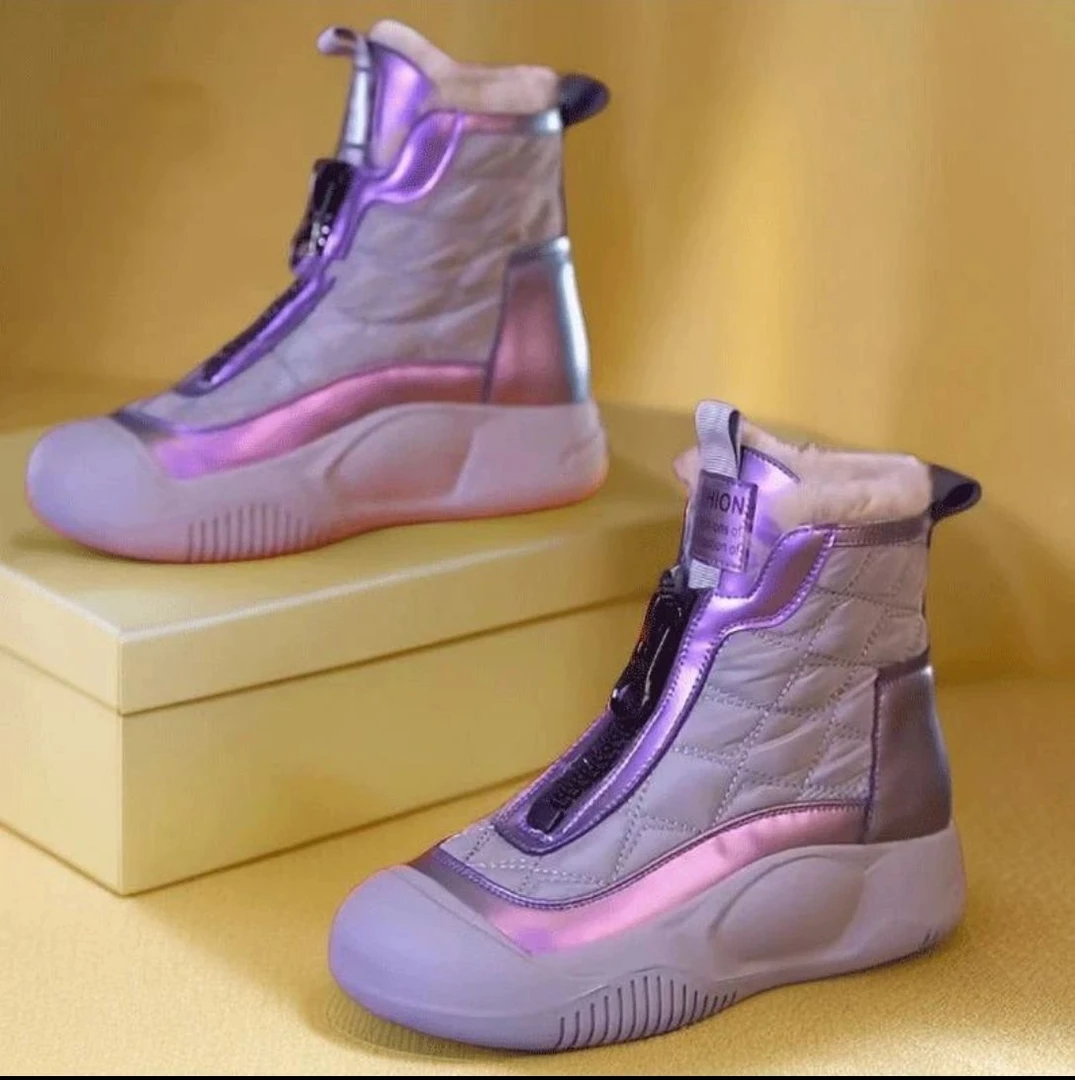 【月】加绒加厚新款雪地靴时尚百搭保暖女鞋厚底防滑棉鞋