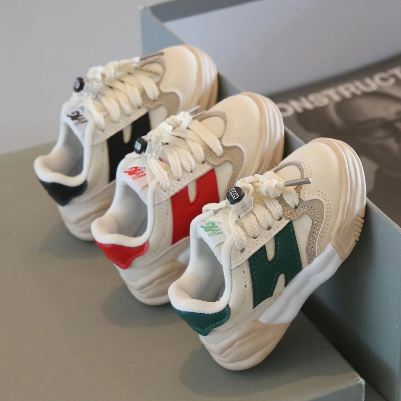 儿童运动鞋2025春秋新款男童透气休闲鞋时尚女童软底板鞋小白鞋潮