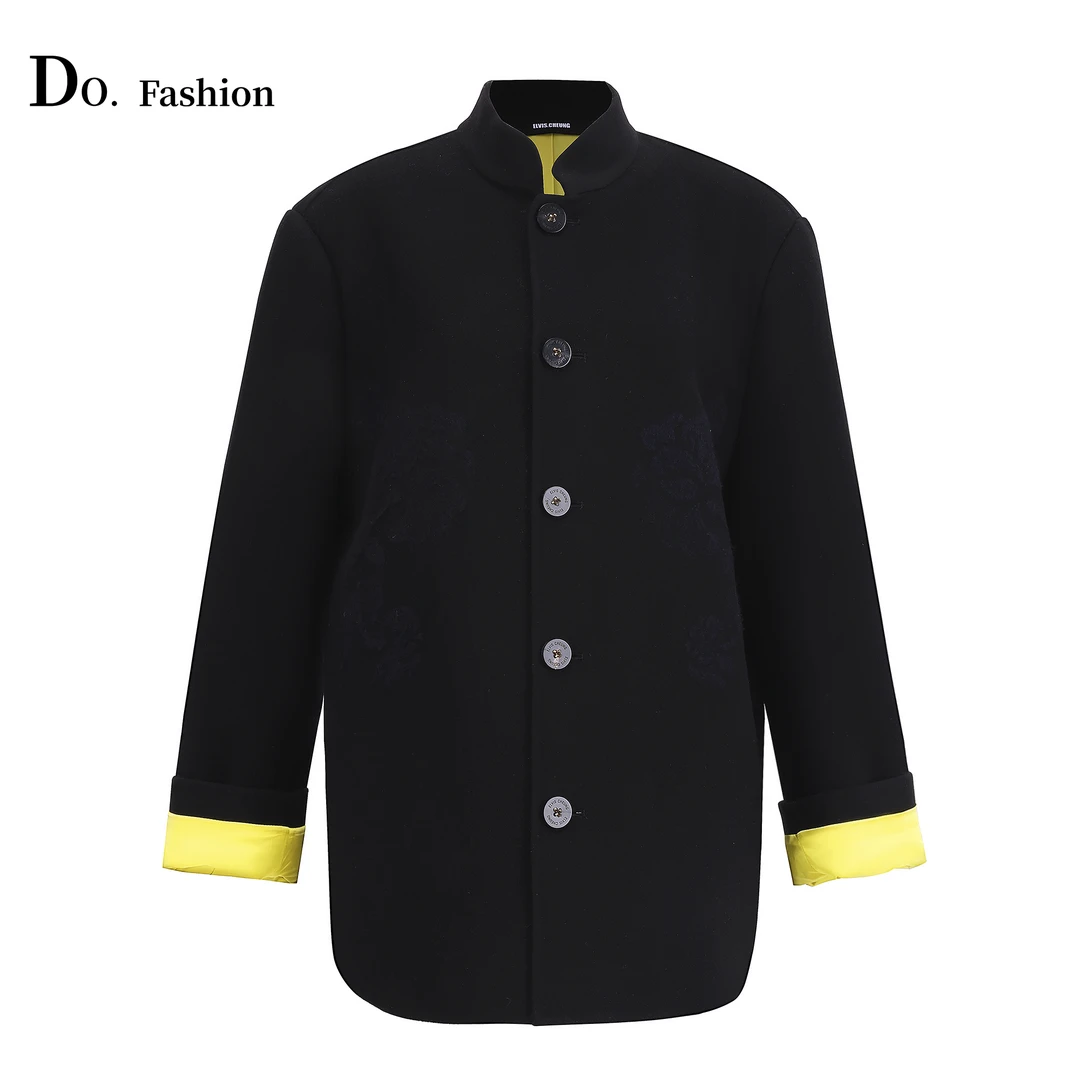 【Do.Fashion欧阳】蒋云“繁花”系列立体拉毛冬季长款牡丹花外套