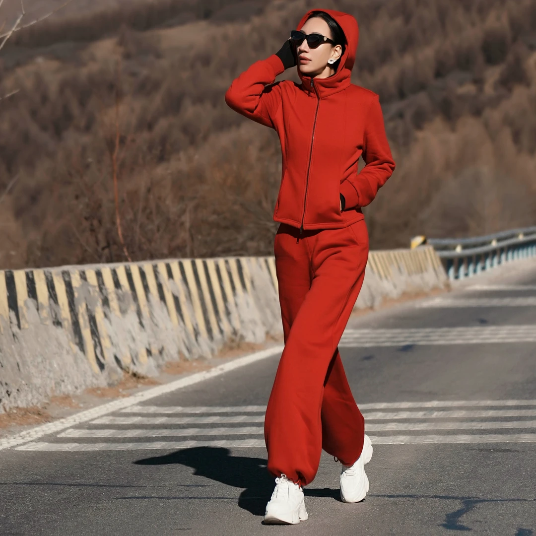 【Do.Fashion欧阳】"冬日暖阳"澳毛暖绒保暖秋冬休闲连帽外套卫衣