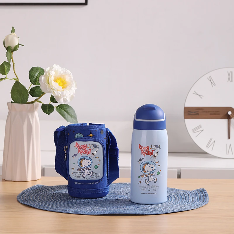 史努比正品水杯316不锈钢保温杯一杯三盖儿童水杯防呛出行杯子