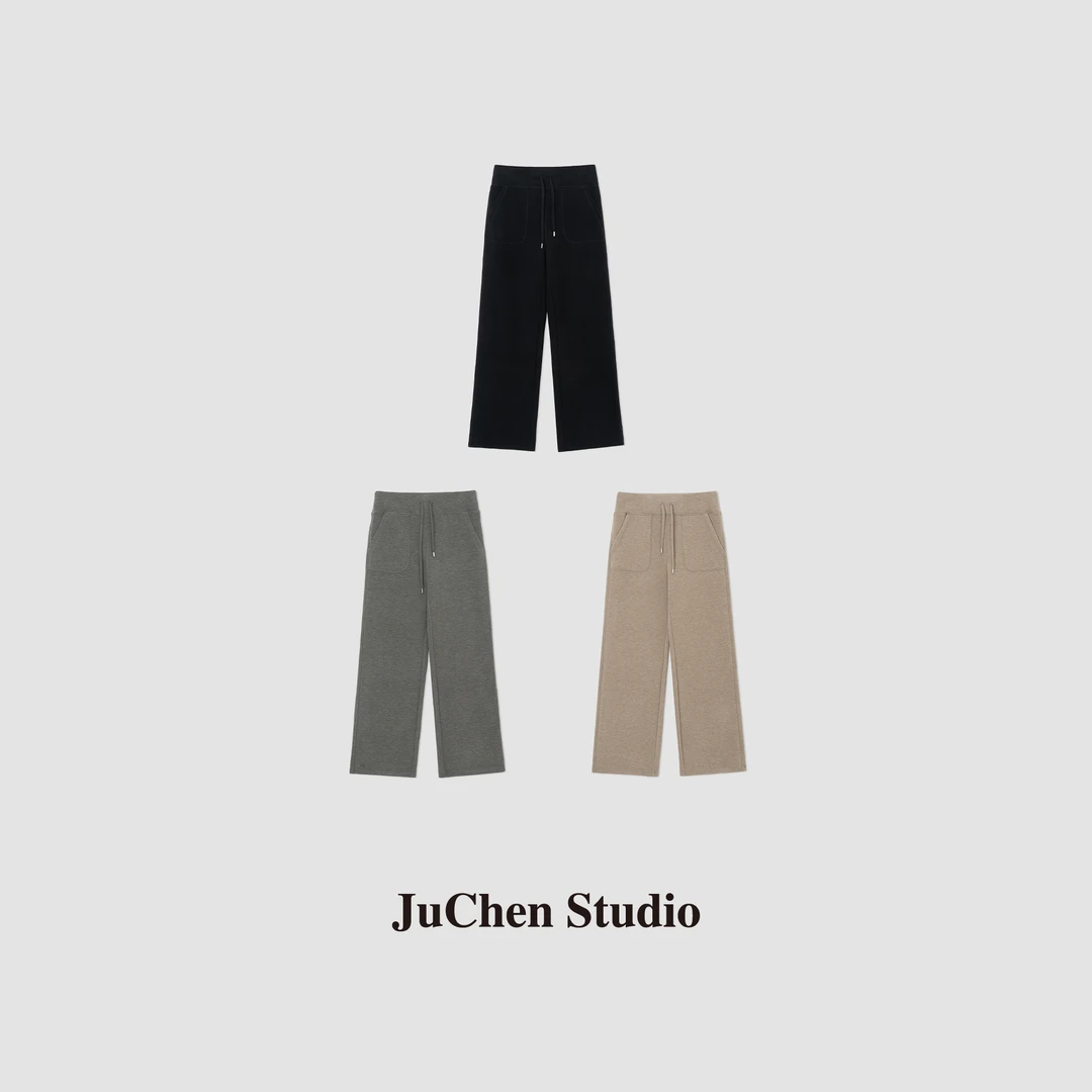 LIBOSHU“显瘦凡尔赛”自在过冬绷缝色织窄版直筒裤FW2F-306A-131