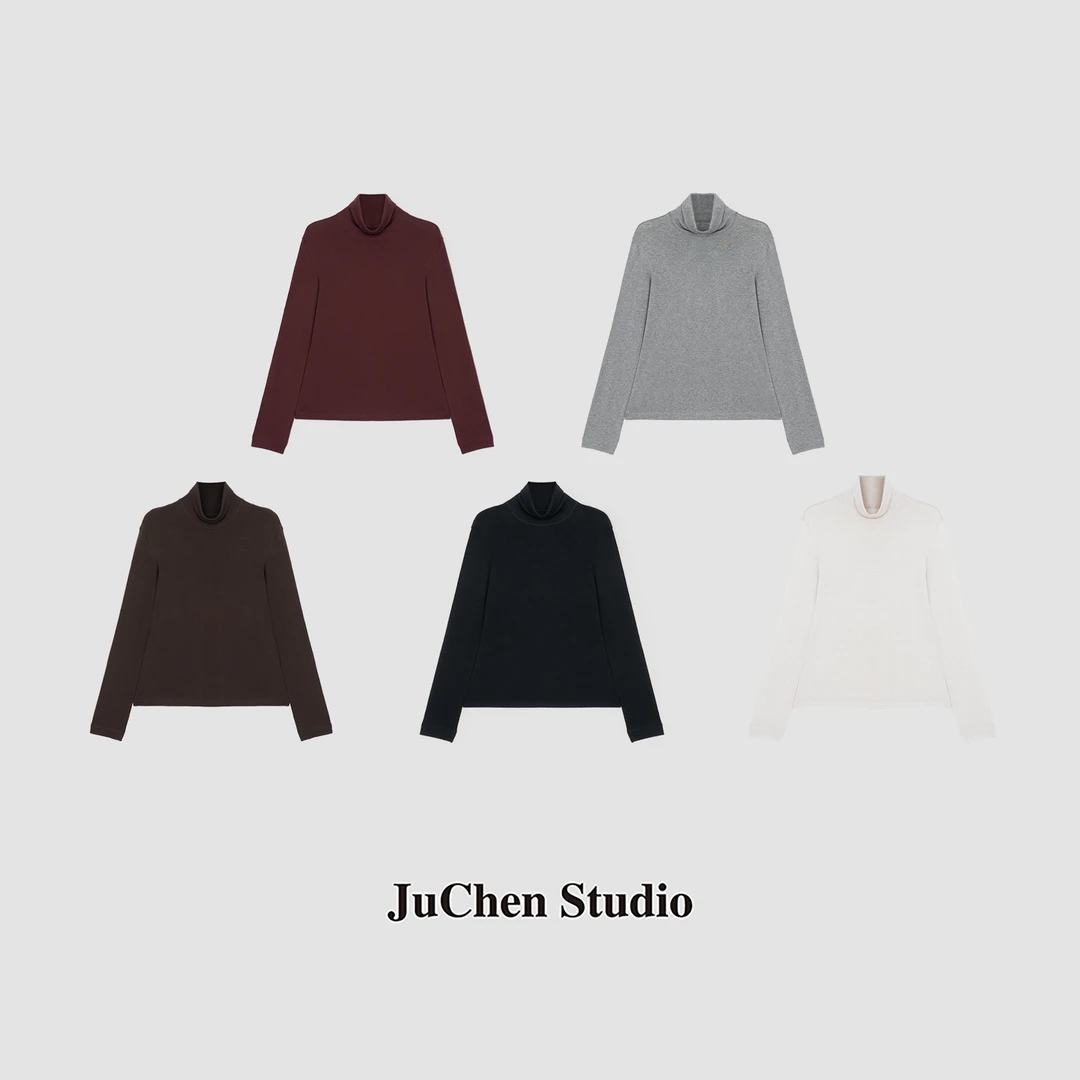 “极细莱赛尔”堆堆领 H版百搭宽松高领长袖打底T恤 FW082937