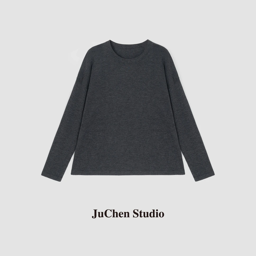 黑标线 舒适B备R0W风及简亲肤基础圆领打底长袖针织衫FWA286-57