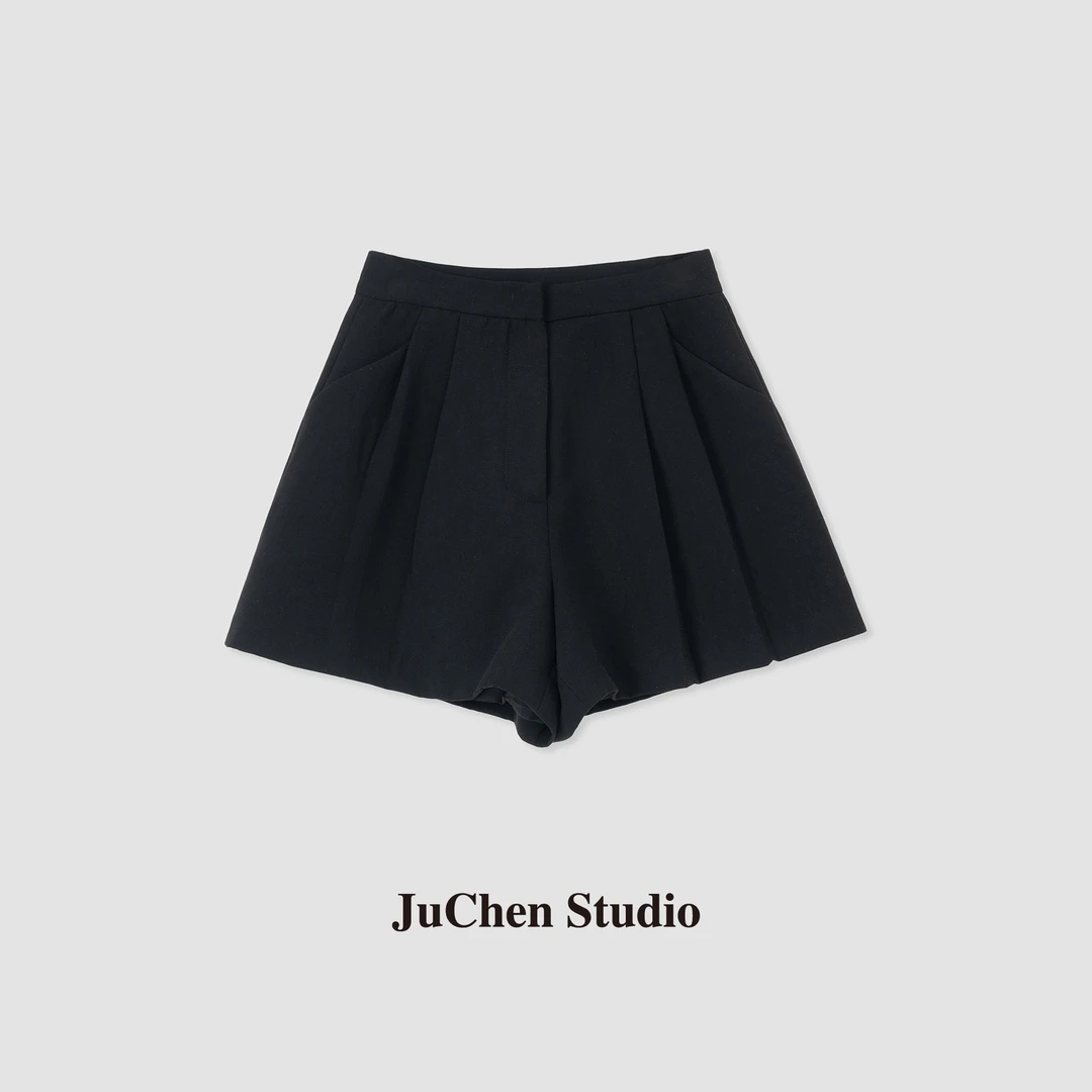 LIBOSHU通勤好穿显瘦依夫百搭黑色西装短裤 23051087