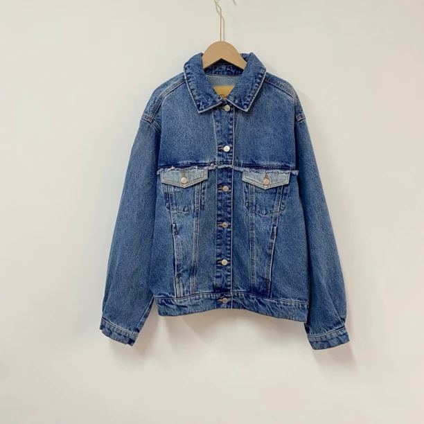 MTWS女装牛仔外套 宽松版型BF男友风牛仔外套