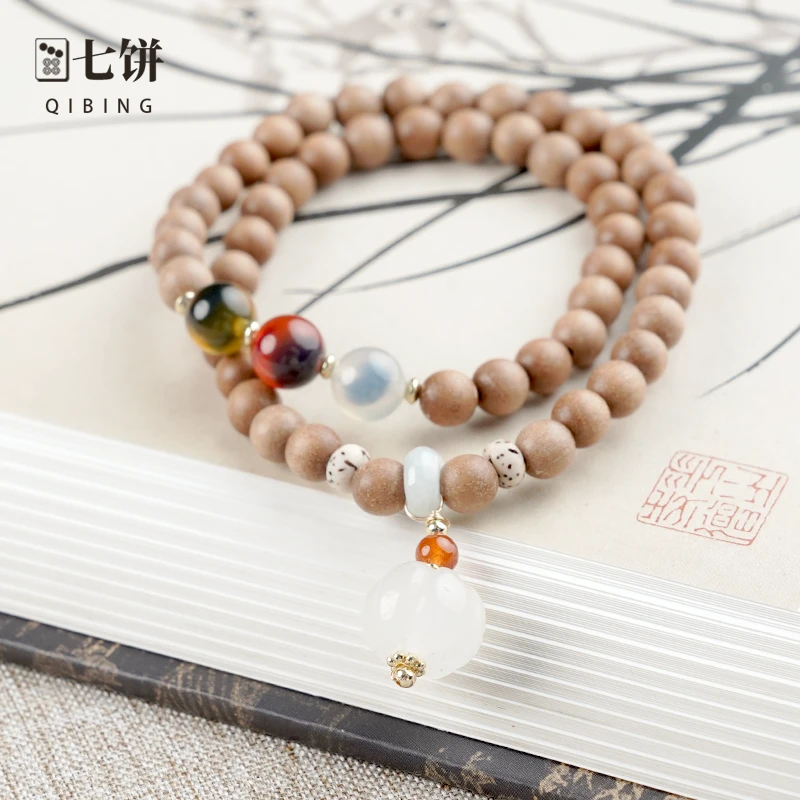 非金属手链 【七饼-清】-017-山檀三生三世多圈手串