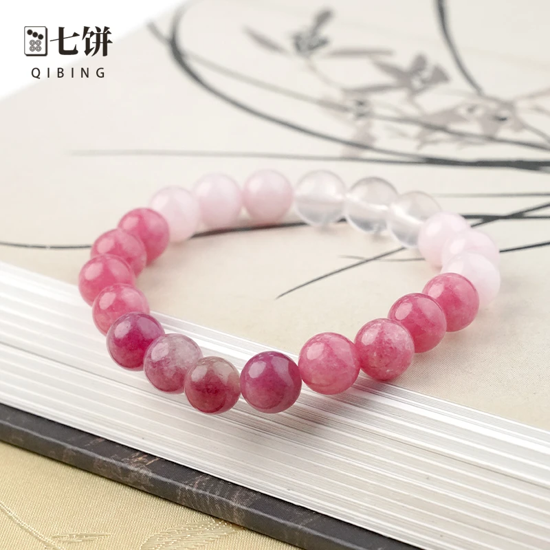 非金属手链 【七饼-清】-149-天然红文石渐变单圈女款手串