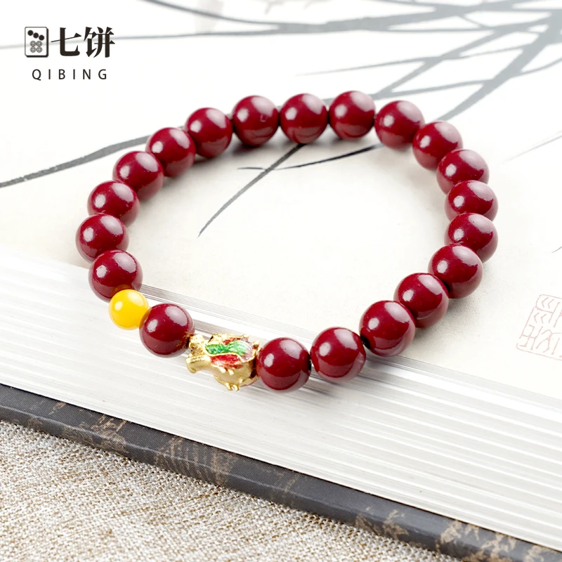 非金属手链 【七饼-清】-094-天然莎莎龙头珐琅彩女款手链