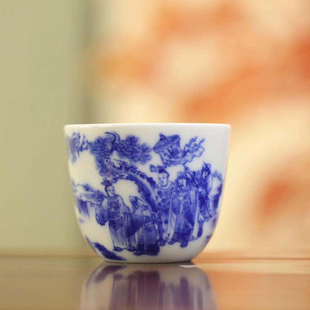 九段烧-九段妙手  文王求贤-陶瓷主人杯手绘有差异