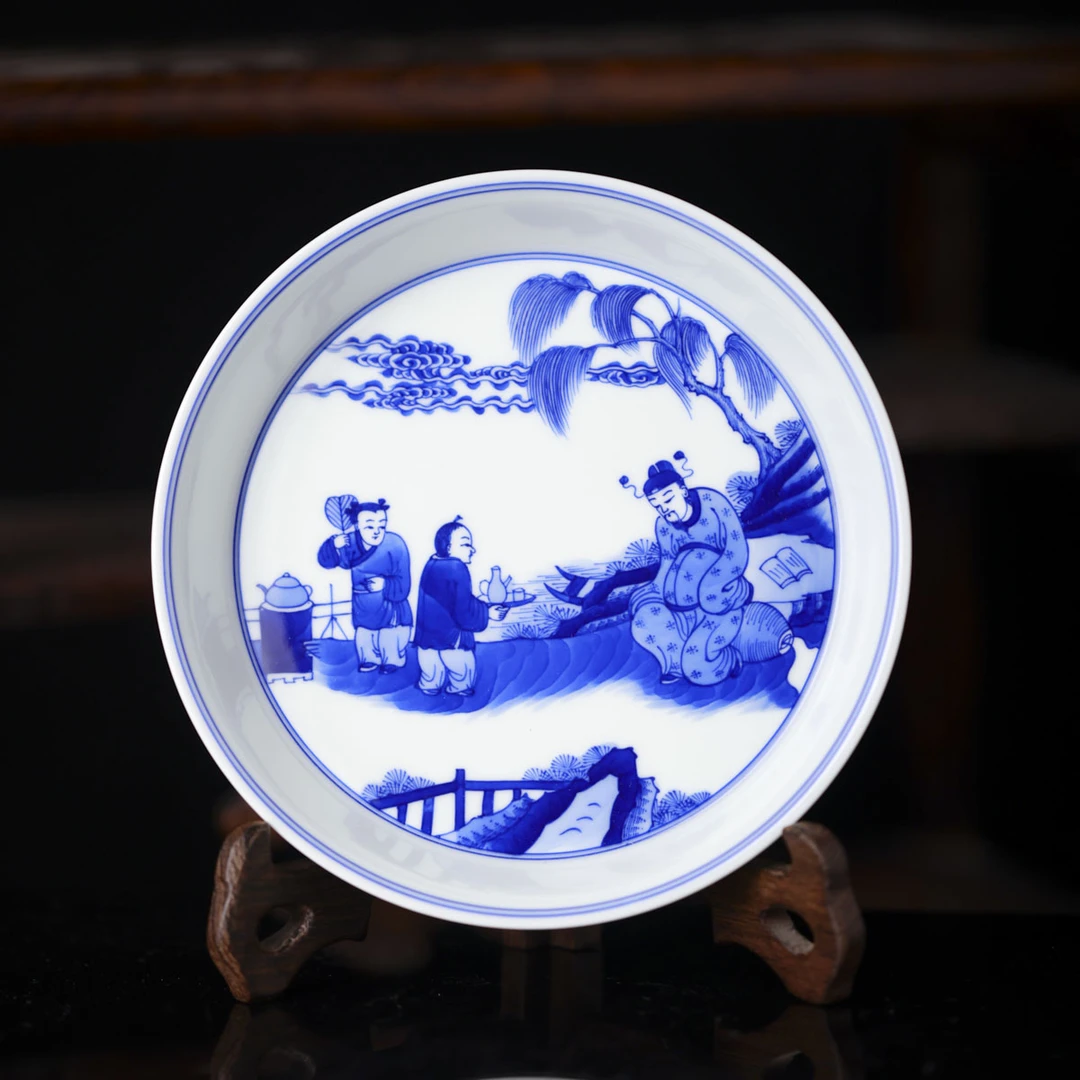 小桥-李白斗酒折边壶承-手工陶瓷有差异