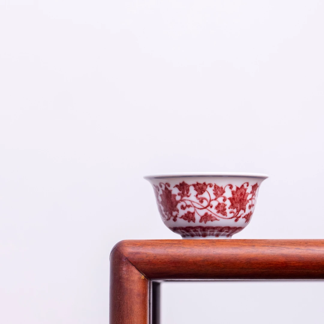 聚悠然-全釉里红柴窑杯-陶瓷主人杯手绘柴窑