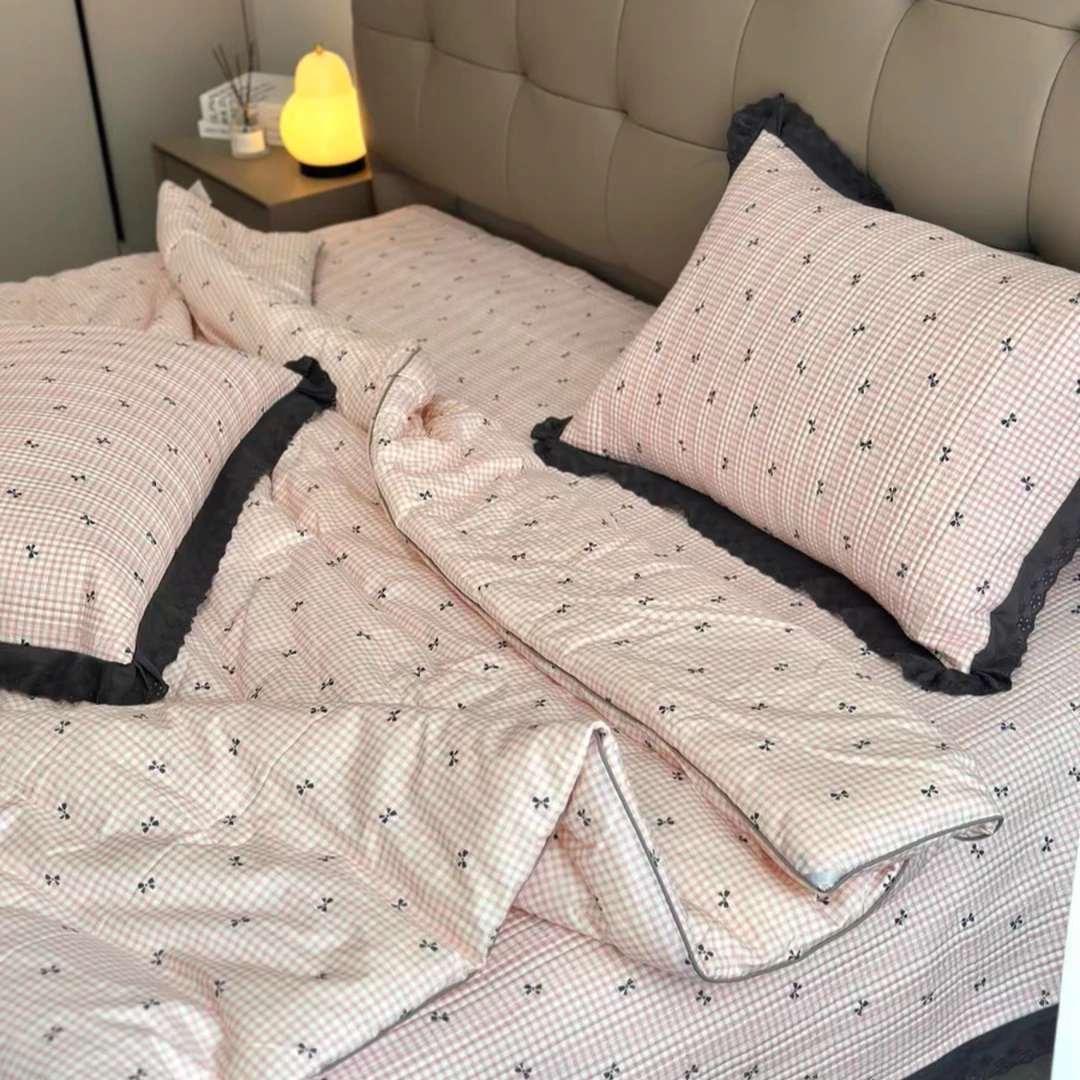 【贝丝家纺】双面纯棉春秋被可搭配同款床盖三件套被子四件套可机洗