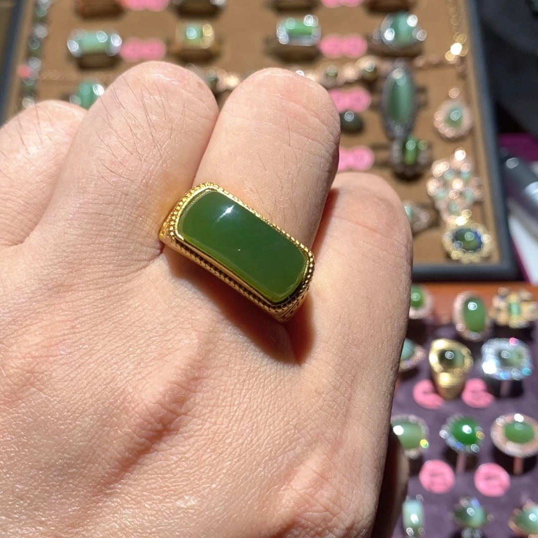 【闪购商品】和田玉（碧玉）戒指合金陈****乐