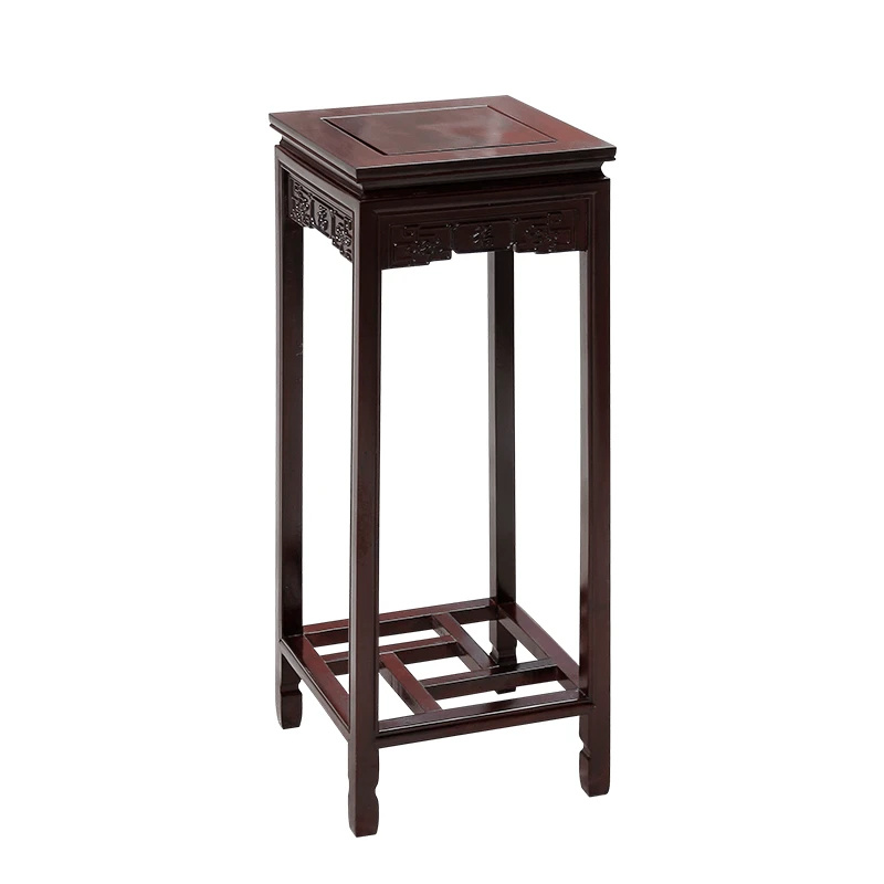 酸枝木花架客厅中式红木落地式家用单个多层实木花架子