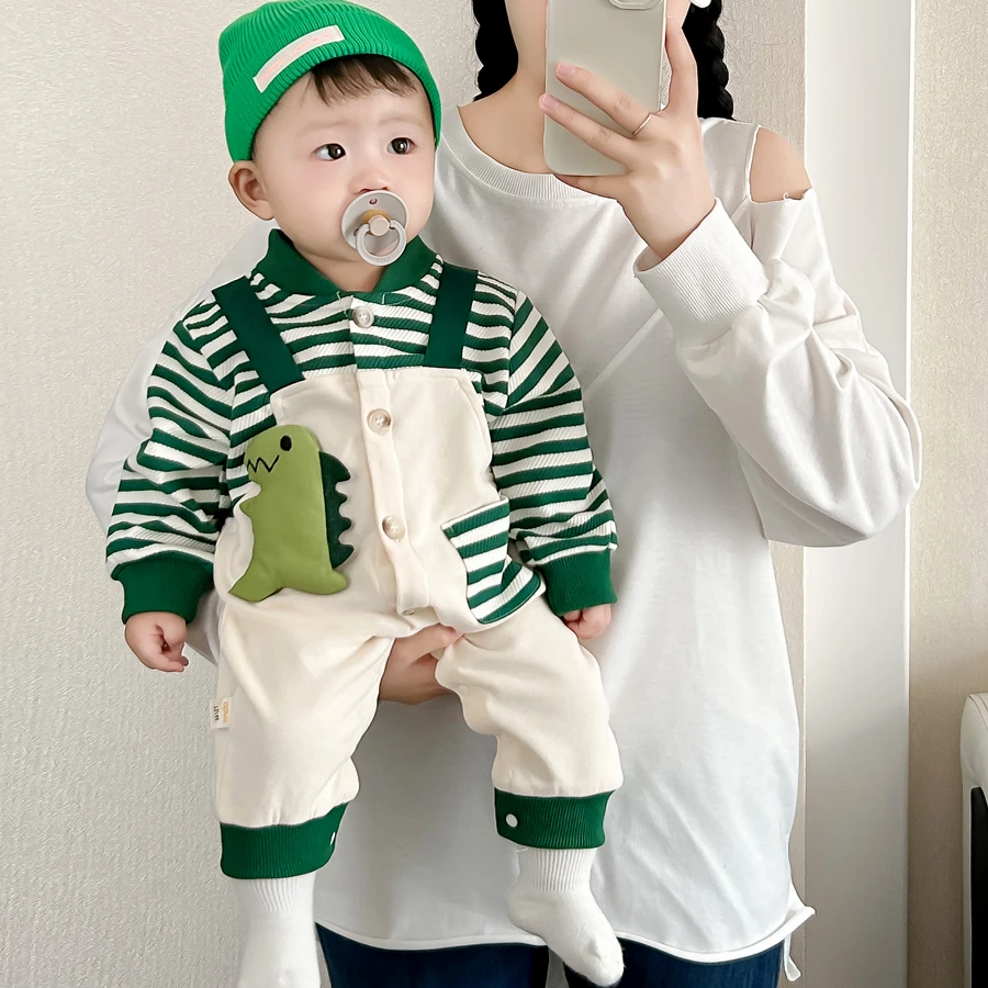 新生儿婴幼儿新款外出哈衣时尚爬服洋气连体衣