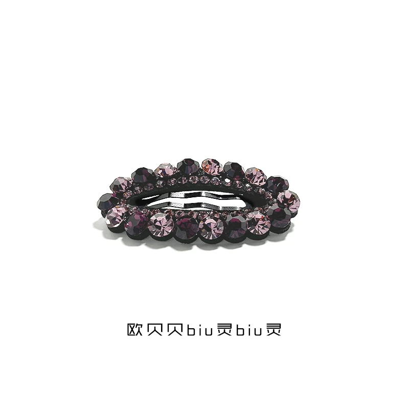 19314拜拜夹5厘米紫色镂空椭圆形BB碎发夹