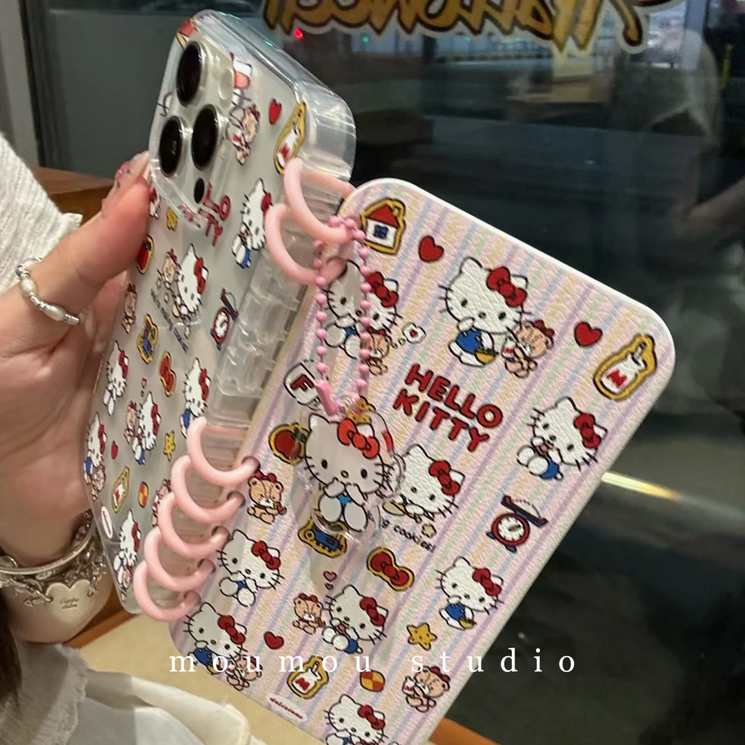 创意翻盖笔记本手机壳可爱kt猫适用于苹果16promax手机壳iPhone15