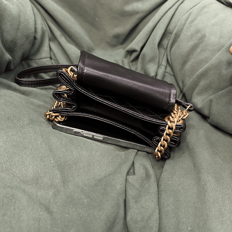 新款包包女羊小软包黑色