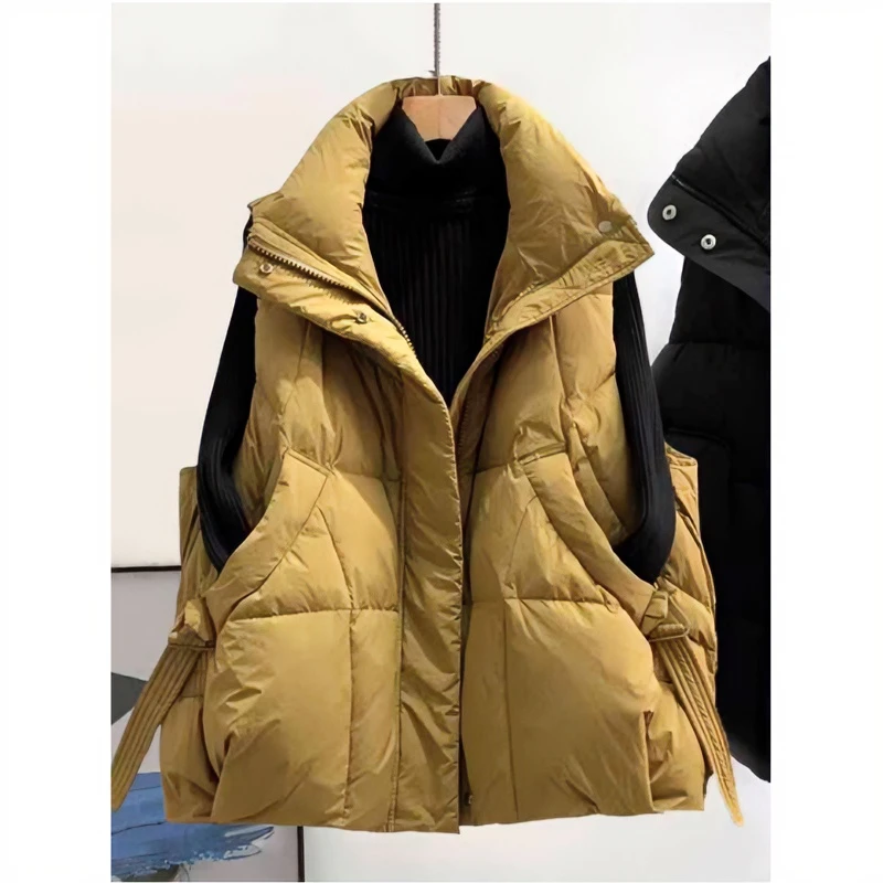 300斤大码胖mm欧货站加厚棉服坎肩女秋冬设计感宽松背心马甲外套