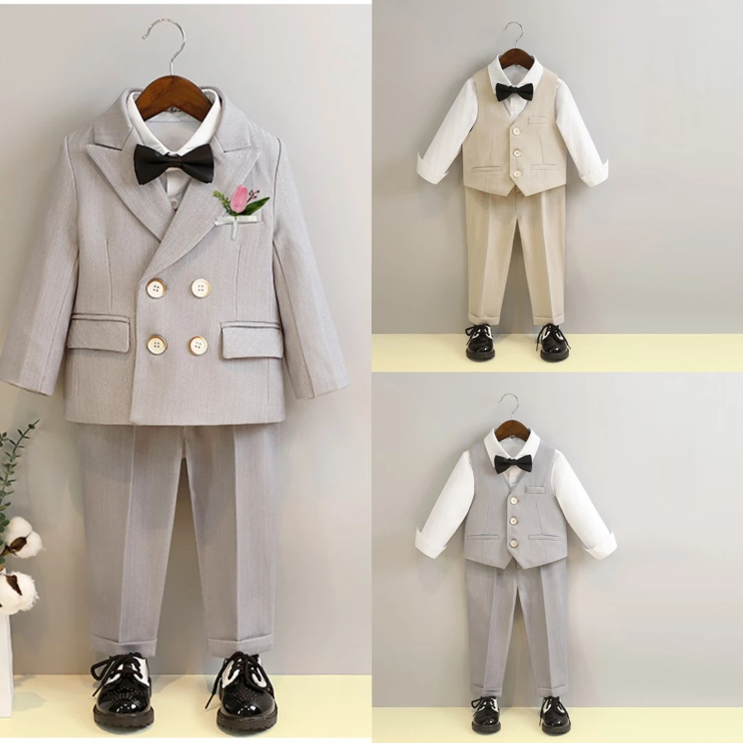 周岁礼服西装礼服春季套装花童婚礼服宝宝周岁生日男童演出表演服
