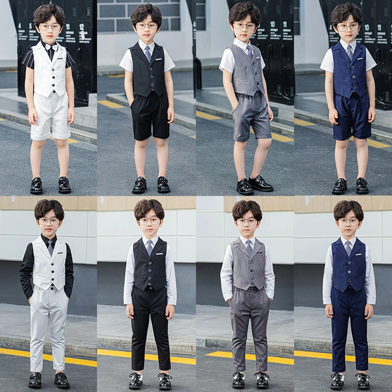 男童礼服套装英伦风儿童钢琴走秀小主持人服装演出服小孩花童春秋