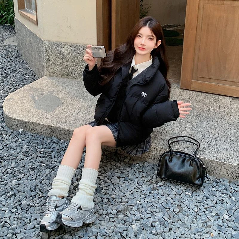 2024秋冬新款女棉袄外套韩系外套学生小短款加厚棉服小个子甜酷风