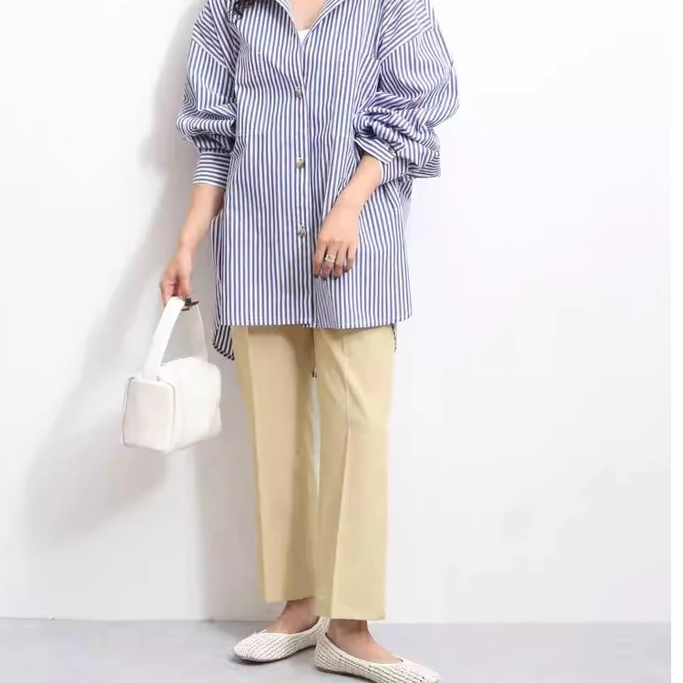 优ngri*22春款 彩虹裤纯色微喇叭美腿裤女