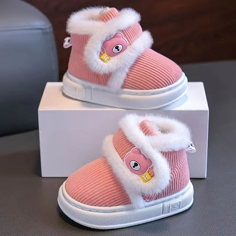 儿童棉鞋冬季新款美拉德时尚卡通保暖中大童小孩男女童小童棉鞋