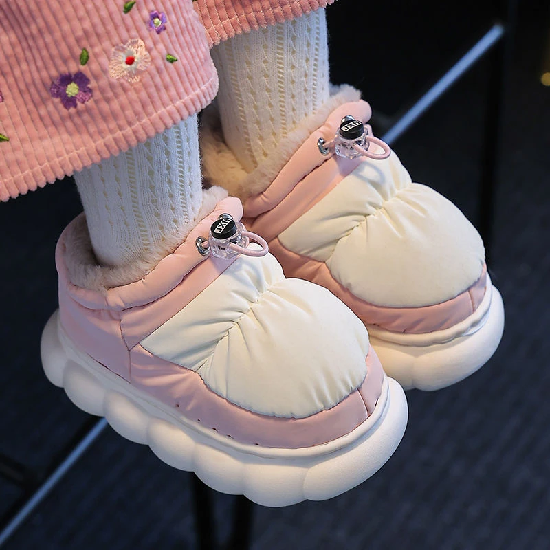 儿童棉鞋女童秋冬季简约家居室内外加厚保暖男童雪地靴儿童棉拖鞋