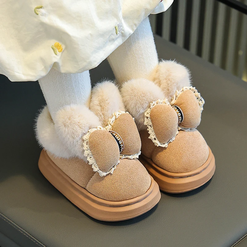 2025新款儿童棉鞋冬季女童踩屎感室内外加厚保暖中大童宝宝棉拖鞋