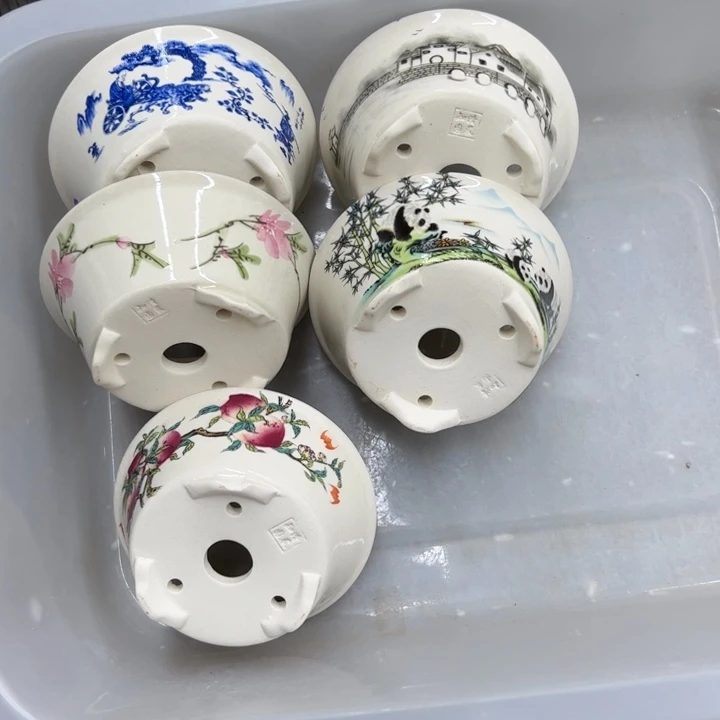 紫砂花盆8号瑕疵5个9/4cm