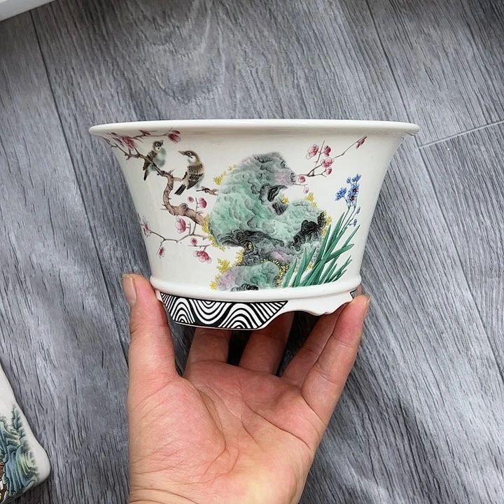 紫砂花盆248号瑕疵15.5/8.6cm