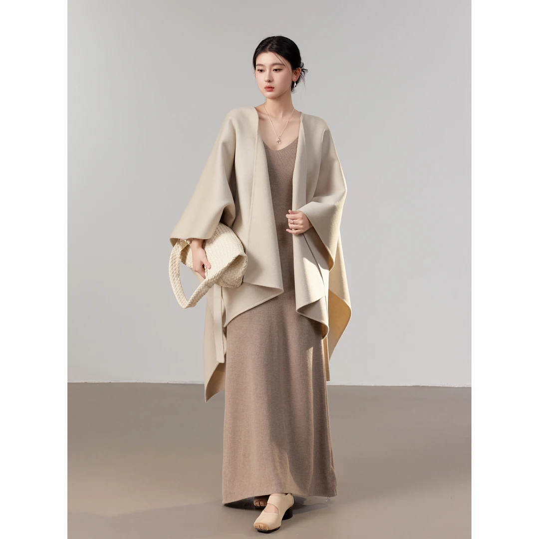 ZHISU｜早春新款设计感斗篷羊绒羊毛披肩开衫毛呢外套