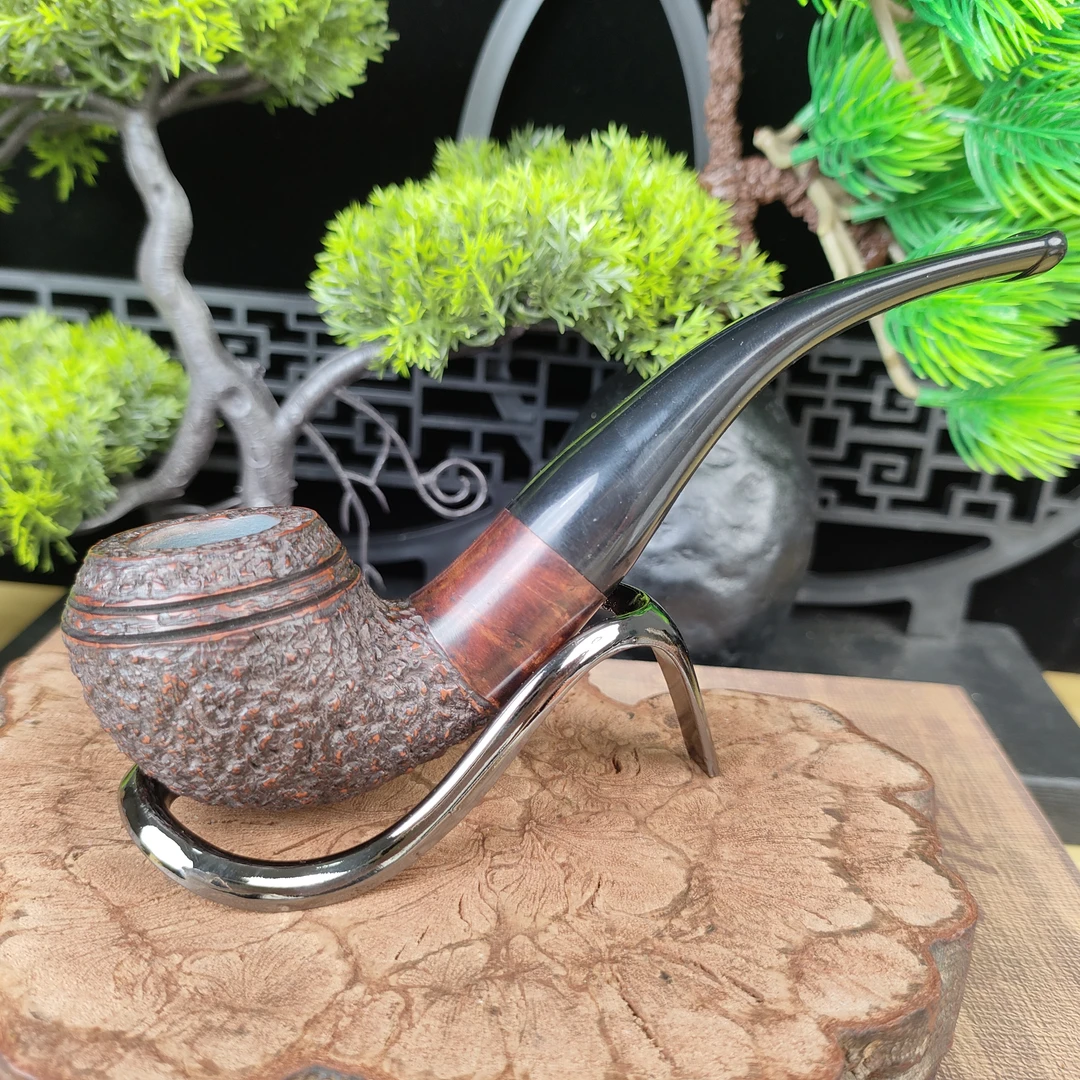 石楠木手工烟斗福尔摩斯9毫米孔道填草2-2.5克抽吸30-40分钟