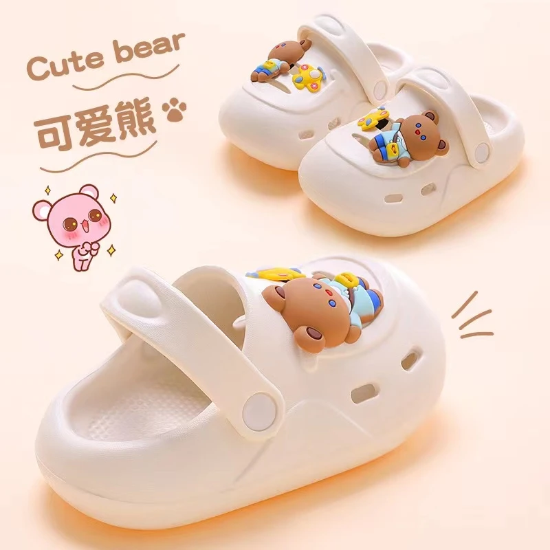 宝宝洞洞鞋儿童拖鞋夏季防滑软底包头女童小童凉拖鞋卡通男童沙滩