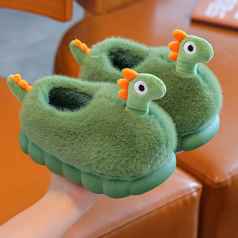 儿童棉拖鞋男童冬季2024新款保暖家居鞋室内家用宝宝包跟毛毛拖鞋