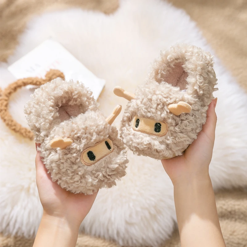 儿童棉拖鞋冬季男童女童可爱毛毛保暖室内家居鞋婴幼儿宝宝拖鞋冬