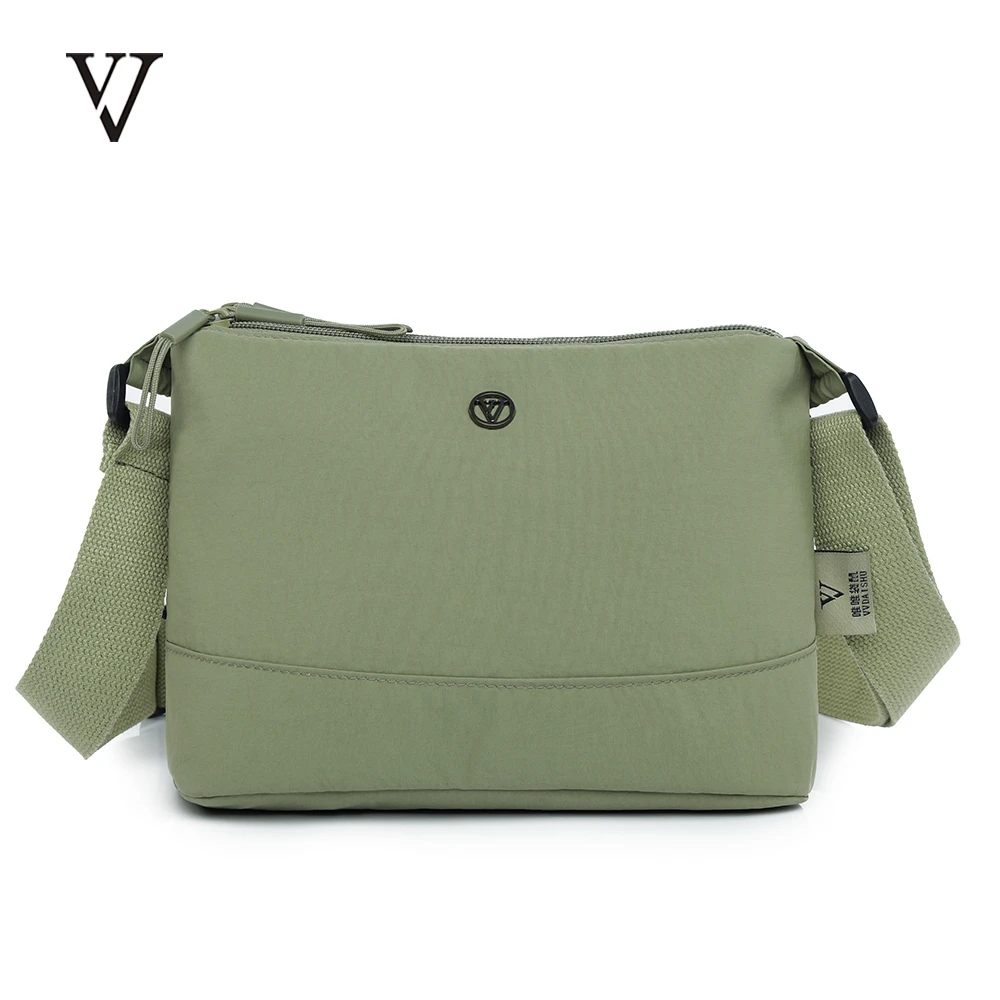 2024唯唯袋鼠简约轻便单肩斜挎包新款尼龙百搭多层休闲包斜跨包