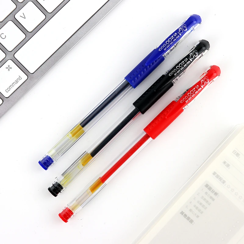 现代美GP009中性笔商务专用文具用品0.5mm子弹头水性笔黑红蓝可选