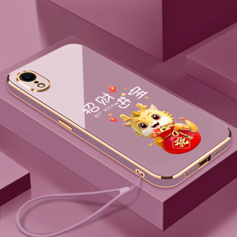 适用iPhone苹果xr手机壳A2108全包边软胶超薄防摔保护套潮女招财