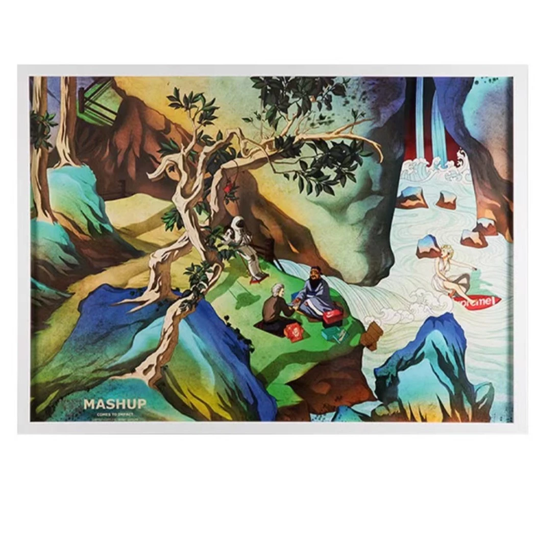 DarrenZhou《春山伴侣图》潮流限量版画装裱 52.5*72.5